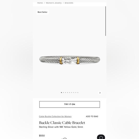 David Yurman Buckle Bracelet 5mm - Picture 5 of 8